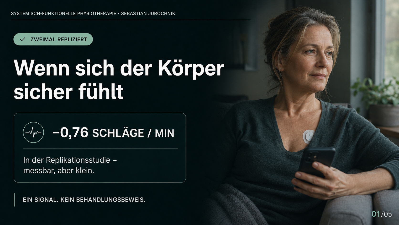 Frau in ruhiger Behandlungssituation – Sicherheitsgefühl und Nervensystem wissenschaftlich eingeordnet