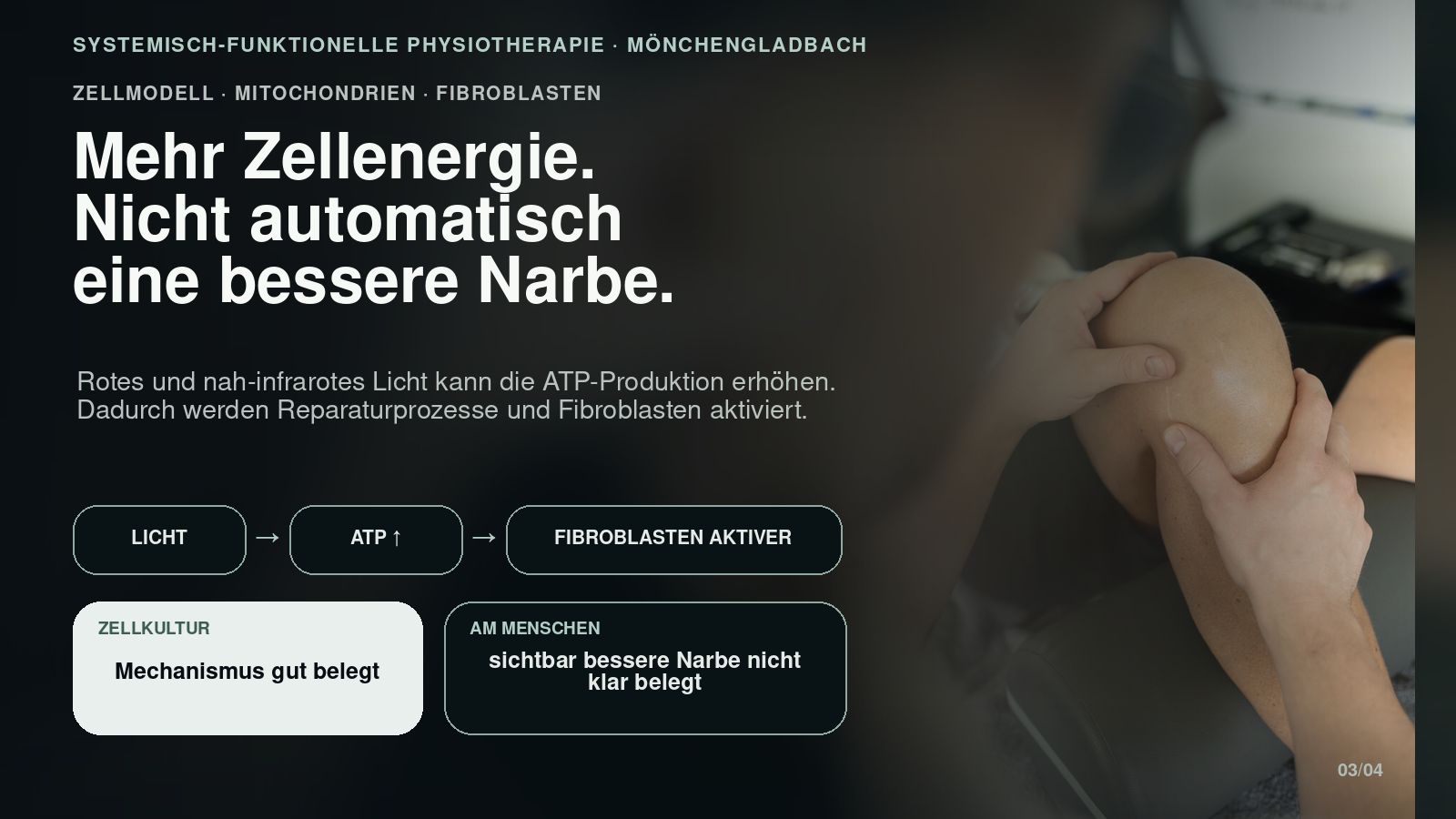 Narbengewebe am Knie: Zellmechanismus der Photobiomodulation und begrenzte klinische Evidenz