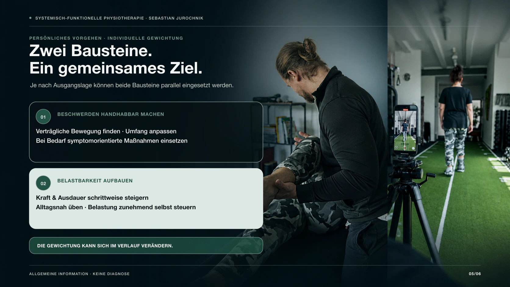 Zwei mögliche Bausteine: Beschwerden handhabbar machen und Belastbarkeit schrittweise aufbauen